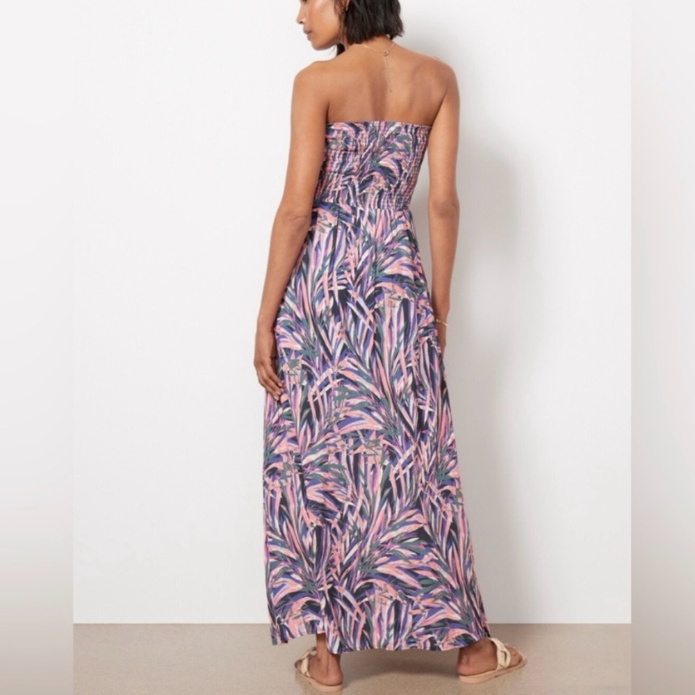 Evereve Hadley Strapless Maxi Dress Palm Print Size S - Picture 3 of 16